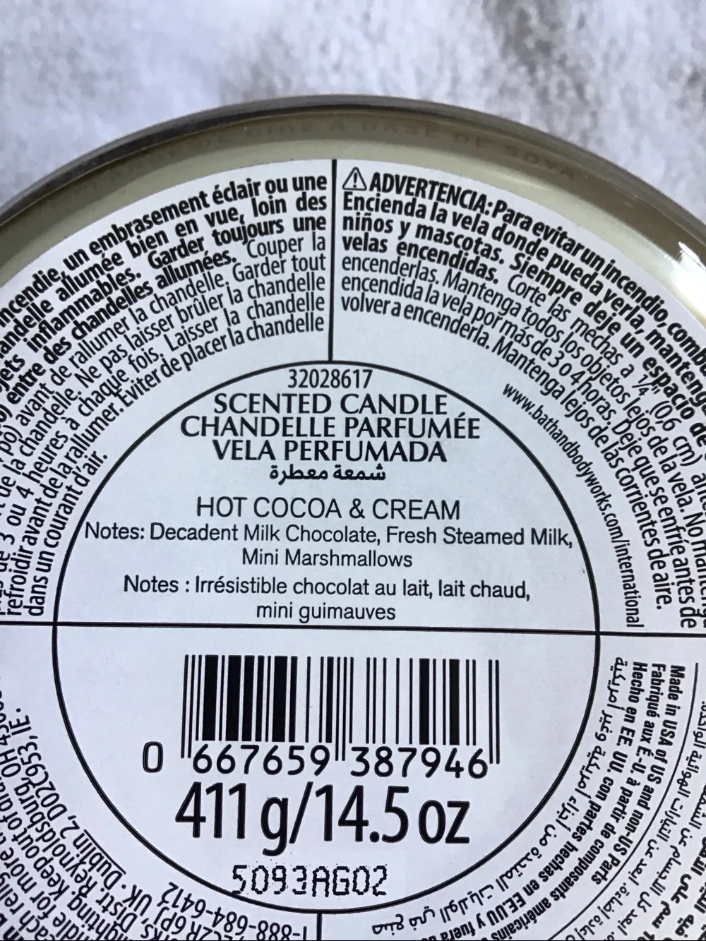 Bath & Body Works 3 wick candle Hot Cocoa & Cream - Picture 4 of 4